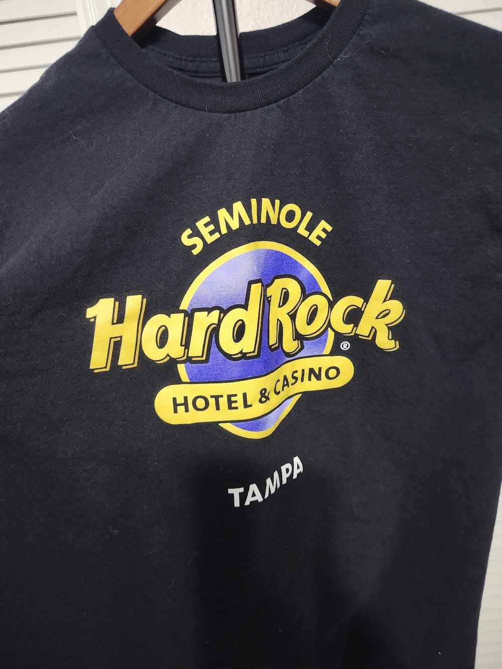 Hard Rock Cafe Black T-Shirt with Yellow and Blue Logo